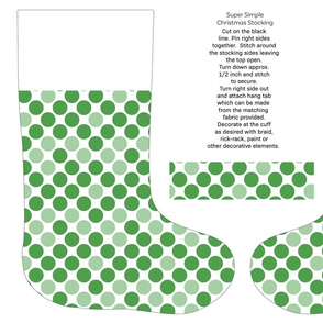 Polka dots green cut and sew stocking