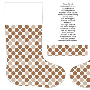 Polka dots browns cut and sew stocking