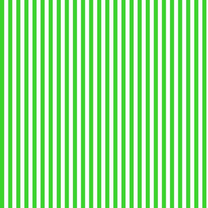 Green Stripes on White