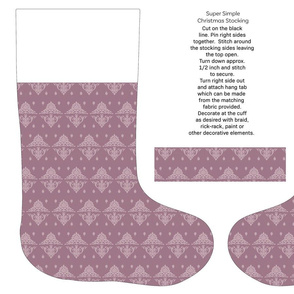 Victorian damask lilac cut and sew stocking
