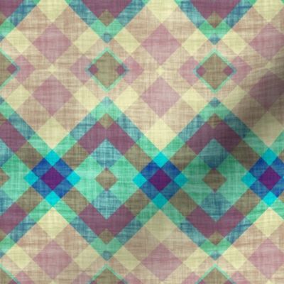 summer diagonal plaid canvas texture effect turquoise purple beige water sun sky psmge