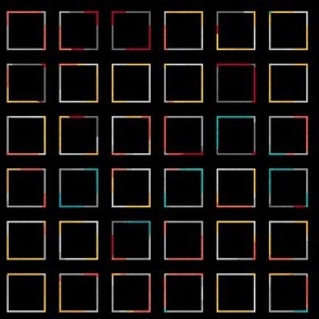 small chess multicolor squares frames on black PSMGE