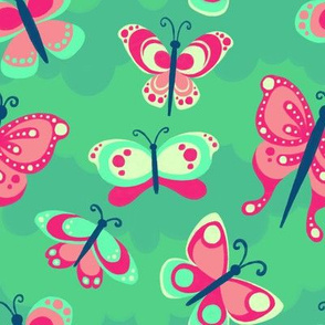 Fantastical Flutterbys (Pink & Mint Green)