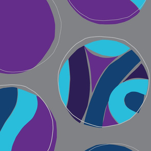 Flowing, Intersecting, Cool Colored Circles - Large