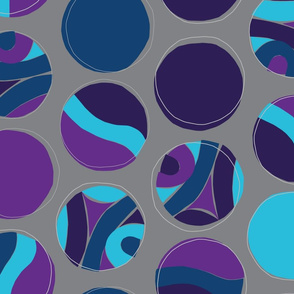 Flowing, Intersecting, Cool Colored Circles - Medium