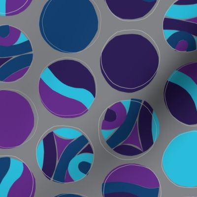 Flowing, Intersecting, Cool Colored Circles - Small