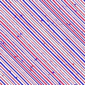 Splatter Stripes - Red, White and Blue