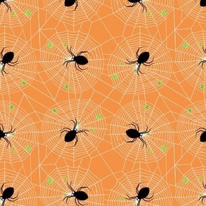 Spiders eating viruses orange