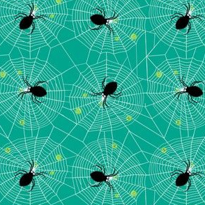 Spiders eating viruses green