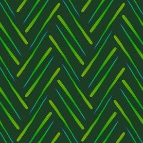 Zigzag herringbone stripes chevron green - small