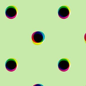  CMYK Polka Dots: Airy (Green)