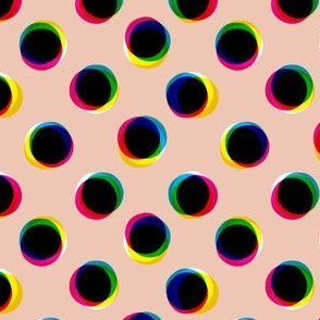 CMYK Polka Dots: Dense (Beige)