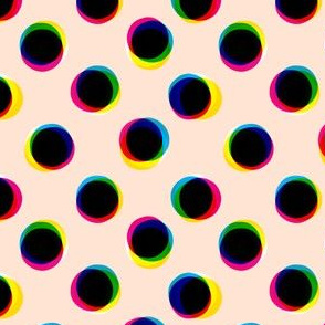 CMYK Polka Dots: Dense (Peach)