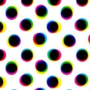 CMYK Polka Dots: Dense (White)