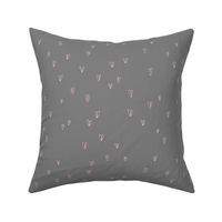 Quick lovers freehand hearts sweet romantic minimalist boho design pink on gray