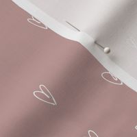 Quick lovers freehand hearts sweet romantic minimalist boho design white on mauve pink