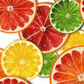 Citrus slices - white splash