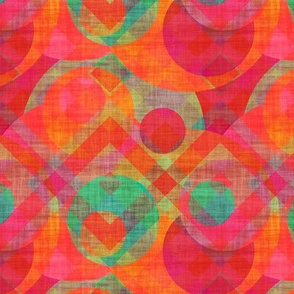 summer circles and diagonal plaid canvas texture effect tutti fruti water sun sky psmge