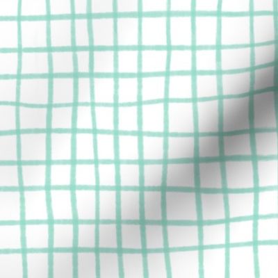 Hand drawn Grid - mint - 20x20