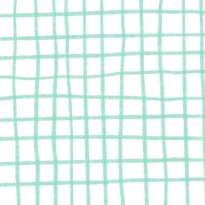 Hand drawn Grid - mint - 20x20