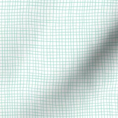 Hand Drawn Grid - Mint Green on a White Background - 5x5