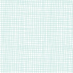 Hand Drawn Grid - Mint Green on a White Background - 5x5