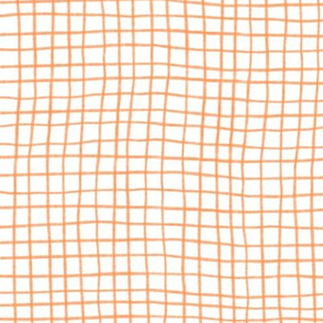 Hand Drawn Grid - Papaya Orange on a White Background - 10x10