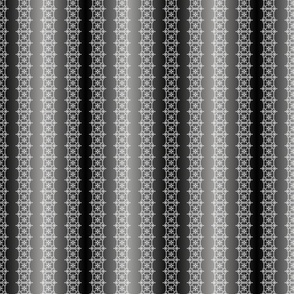 White Sashiko Lace Stripes on Black / Gray