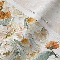 Vintage Gold and Cream Fall Florals