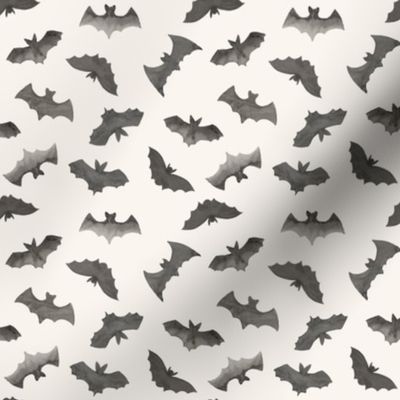 Small / Halloween Watercolor Bats / Bone