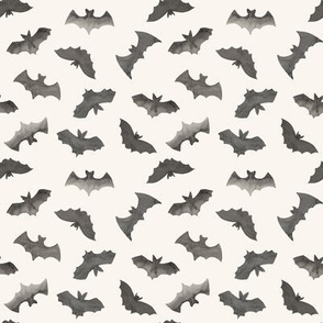 Small / Halloween Watercolor Bats / Bone