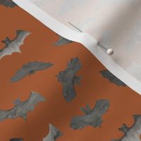 Small / Watercolor Bats / Rustic Orange