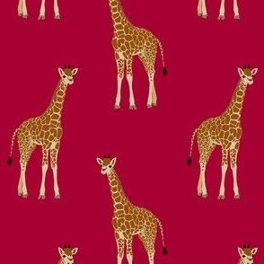 Giraffe - on red