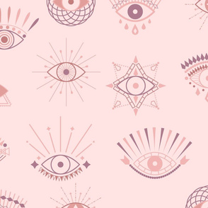 Seamless Pattern with Pink Evil Eye Vector Stock Vector  Illustration of  ethnic design 120895257