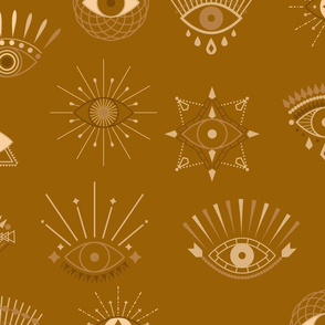 Golden Brown Evil Eye Talismans- Large Scale