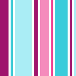 Striped deckchair canvas // blue pink