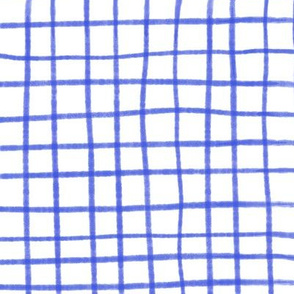 Hand Drawn Grid - Electric Blue on a White Background - 20x20