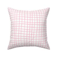 Hand Drawn Grid  - Cotton Candy Pink on a White Background -20x20