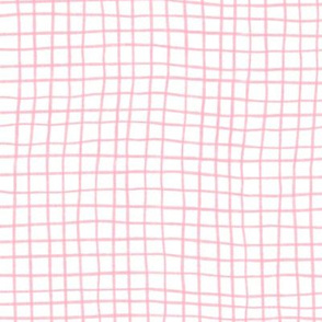 Hand Drawn Grid  - Cotton Candy Pink on a White Background - 10x10