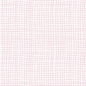 Hand Drawn Grid  - Cotton Candy Pink on a White Background - 5x5