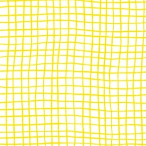Hand Drawn Grid - Sunny Yellow on a White Background - 10x10