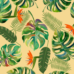 Tropical leaves and florals 