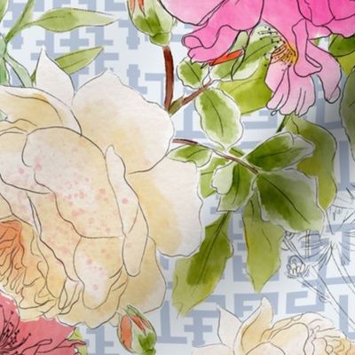 Floral Chinoiserie  - (large) by JAF Studio