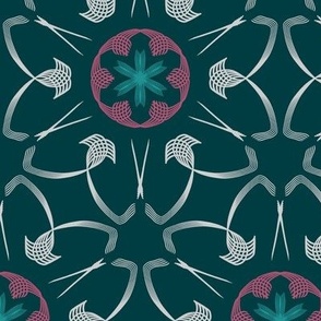 ornament dark teal with lines