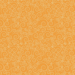 small scale spirals - zen spirals vintage light orange - spirals fabric