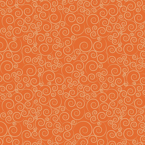 small scale spirals - zen spirals vintage orange - spirals fabric