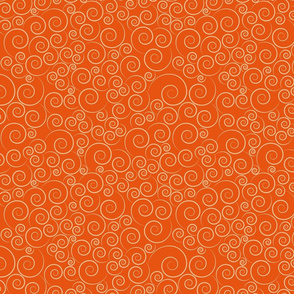 small scale spirals - zen spirals vintage vibrant orange - spirals fabric