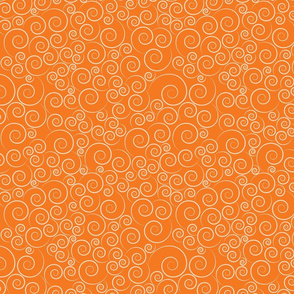small scale spirals - zen spirals bohemian orange - spirals fabric