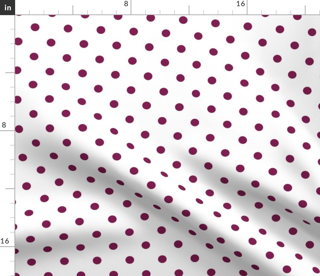 White With Plum Dots - Medium (Fall Rainbow Collection)