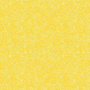 small scale spirals - zen spirals yellow I - spirals fabric